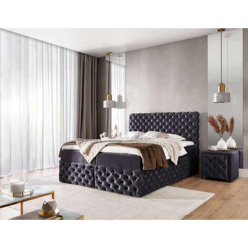 Cama continental Dormo acolchada con botones - comodidad y elegancia en tu dormitorio.