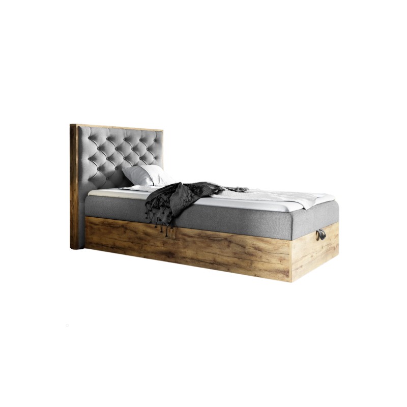 Komfortables Jugendbett Luxaro III mit Stauraum - Stoff Faro 24