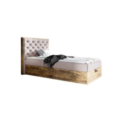 Komfortables Jugendbett Luxaro III mit Stauraum - Stoff Faro 24