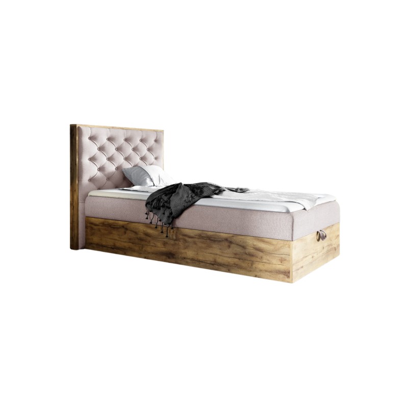 Komfortables Jugendbett Luxaro III mit Stauraum - Stoff Faro 24