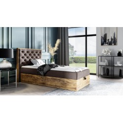 Komfortables Jugendbett Luxaro III mit Stauraum - Stoff Faro 24