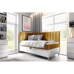 Título Meta: Cama juvenil Vitro III con cajón para ropa de cama | Tela Fresh 1 | Funcional y Elegante