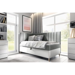 Título Meta: Cama juvenil Vitro III con cajón para ropa de cama | Tela Fresh 1 | Funcional y Elegante