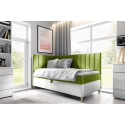 Título Meta: Cama juvenil Vitro III con cajón para ropa de cama | Tela Fresh 1 | Funcional y Elegante