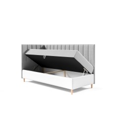 Título Meta: Cama juvenil Vitro III con cajón para ropa de cama | Tela Fresh 1 | Funcional y Elegante