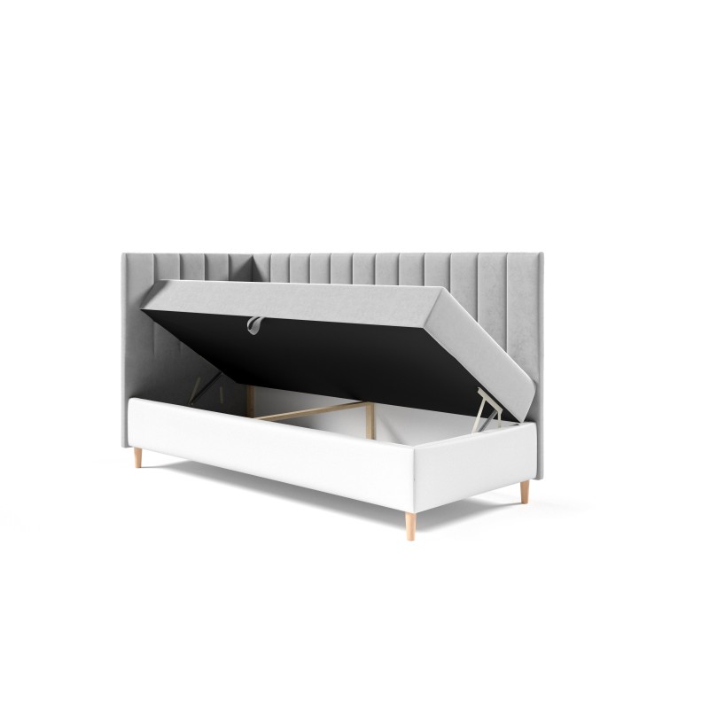 Título Meta: Cama juvenil Vitro III con cajón para ropa de cama | Tela Fresh 1 | Funcional y Elegante