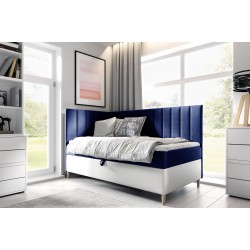 Título Meta: Cama juvenil Vitro III con cajón para ropa de cama | Tela Fresh 1 | Funcional y Elegante