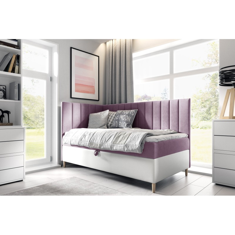 Título Meta: Cama juvenil Vitro III con cajón para ropa de cama | Tela Fresh 1 | Funcional y Elegante