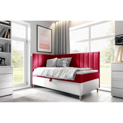 Título Meta: Cama juvenil Vitro III con cajón para ropa de cama | Tela Fresh 1 | Funcional y Elegante
