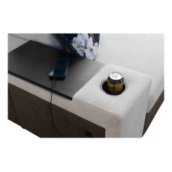 Narożnik Prestige XII Mini z funkcją spania i portem usb tkanina Miękka w dotyku, Freya 210.18 + Tauro 8207 | Twoje Miejsce Komf