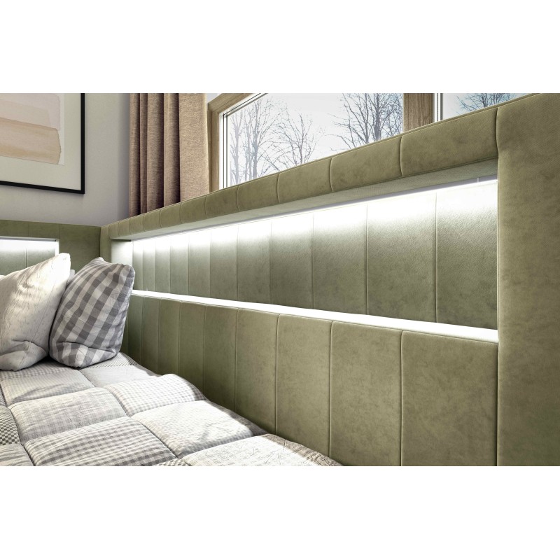 Cama Niva III con iluminación led y contenedor para ropa de cama
