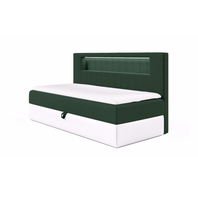 bMeta Title:/b Cama Niva II con iluminación led y contenedor para ropa de cama – El lugar ideal para descansar