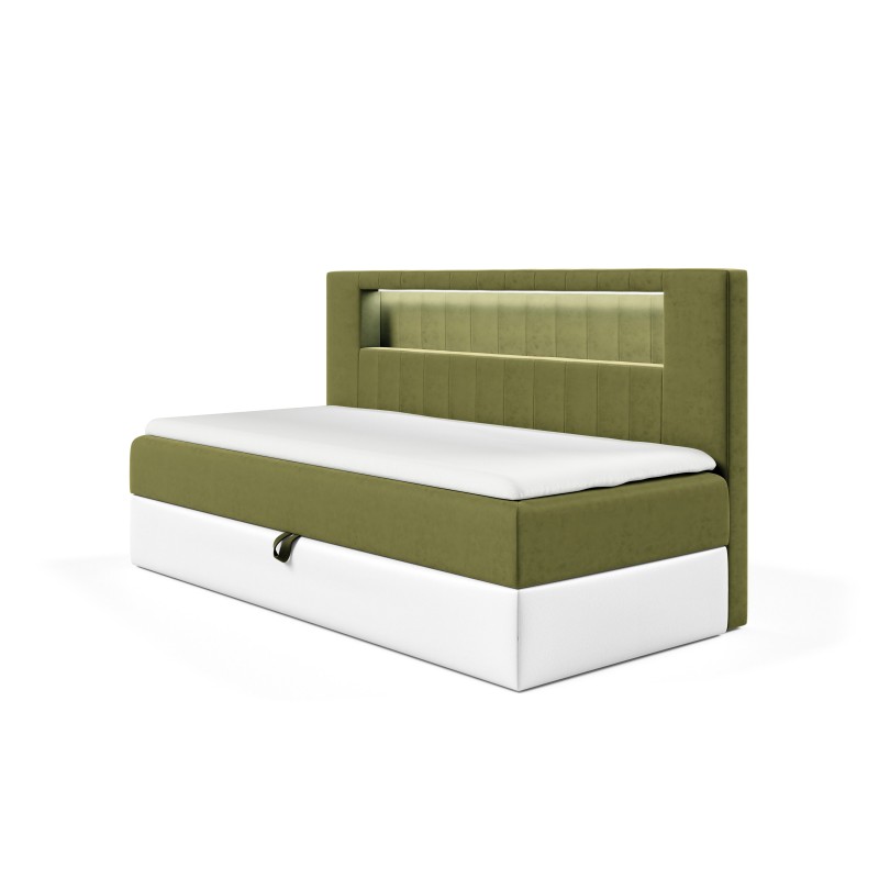 bMeta Title:/b Cama Niva II con iluminación led y contenedor para ropa de cama – El lugar ideal para descansar