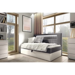 bMeta Title:/b Cama Niva II con iluminación led y contenedor para ropa de cama – El lugar ideal para descansar