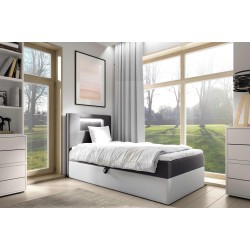 Niva I bed with LED lighting and a bedding storage drawer