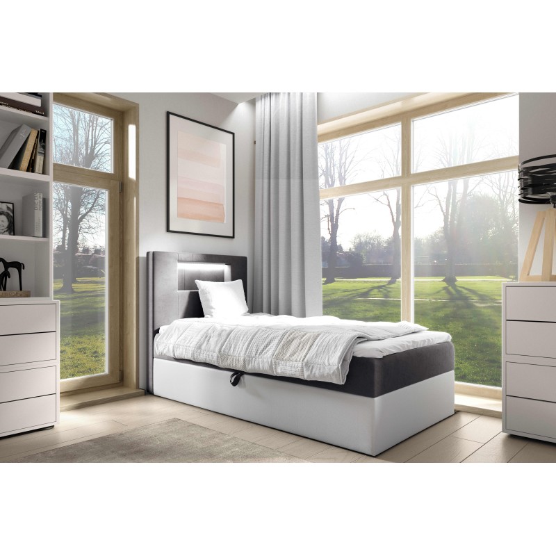 Niva I bed with LED lighting and a bedding storage drawer