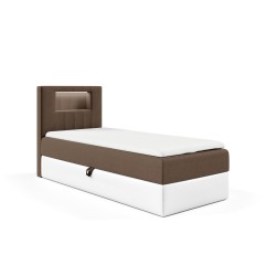 Cama Niva I con iluminación led y contenedor para ropa de cama.