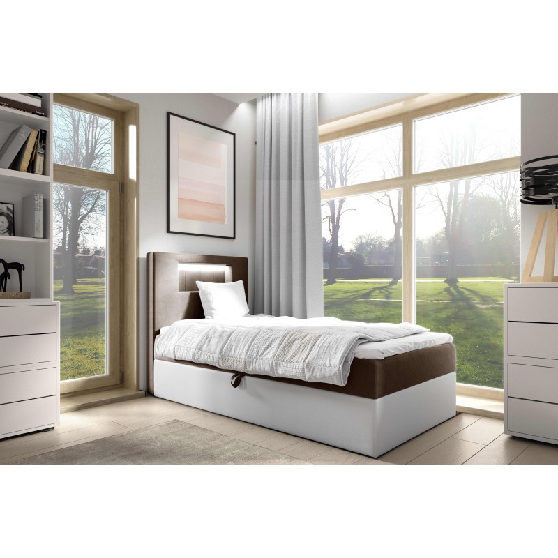 Niva I bed with LED lighting and a bedding storage drawer