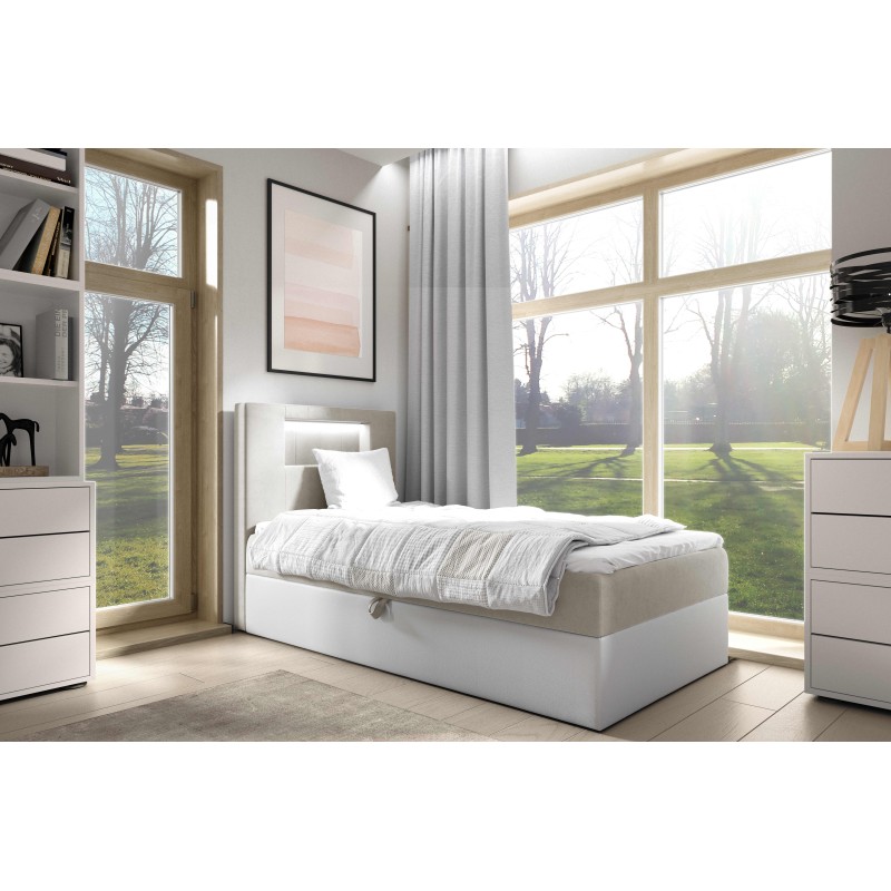 Niva I bed with LED lighting and a bedding storage drawer