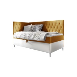 Cama Modena III: mueble de lujo para dormitorio con contenedor para ropa de cama y función para dormir.