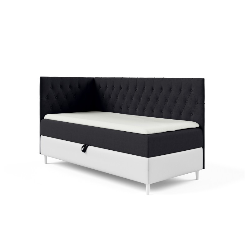 Cama Modena III: mueble de lujo para dormitorio con contenedor para ropa de cama y función para dormir.