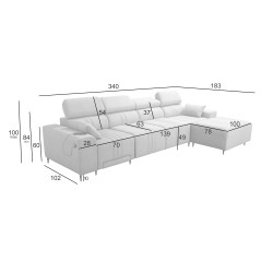 Verona XII Mix Corner Sofa with Sleeping Function Velour, Vena 6 - elegance and comfort in one piece of furniture