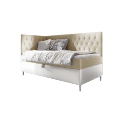 Cama Modena III: mueble de lujo para dormitorio con contenedor para ropa de cama y función para dormir.