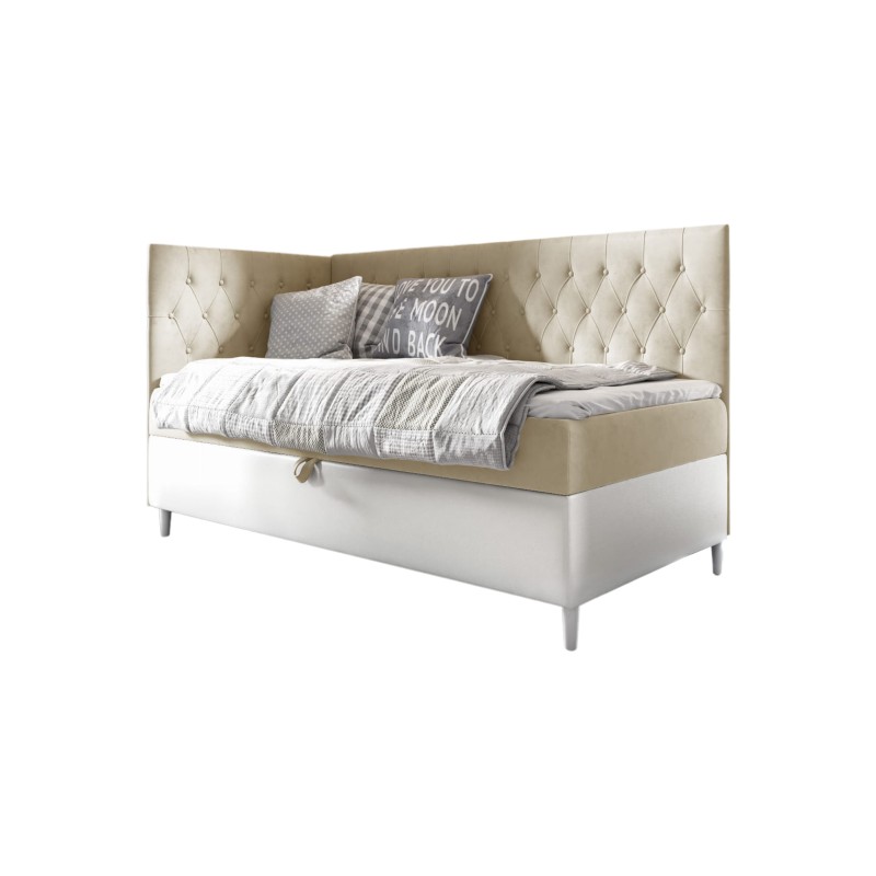 Cama Modena III: mueble de lujo para dormitorio con contenedor para ropa de cama y función para dormir.