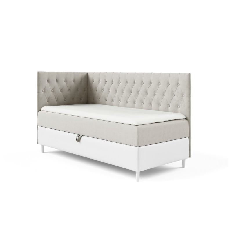 Cama Modena III: mueble de lujo para dormitorio con contenedor para ropa de cama y función para dormir.