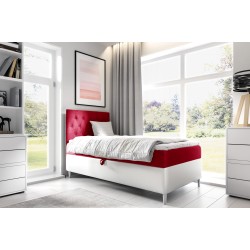 Cama Modena I con adornos acolchados: Comodidad y elegancia en uno.