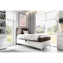 Cama Modena I con adornos acolchados: Comodidad y elegancia en uno.