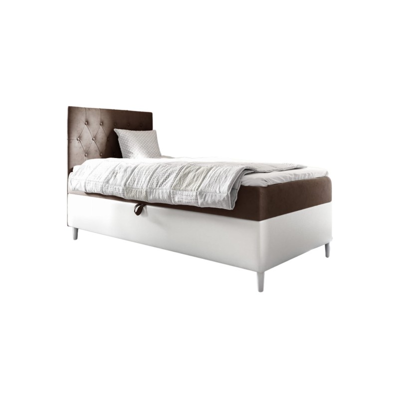 Cama Modena I con adornos acolchados: Comodidad y elegancia en uno.