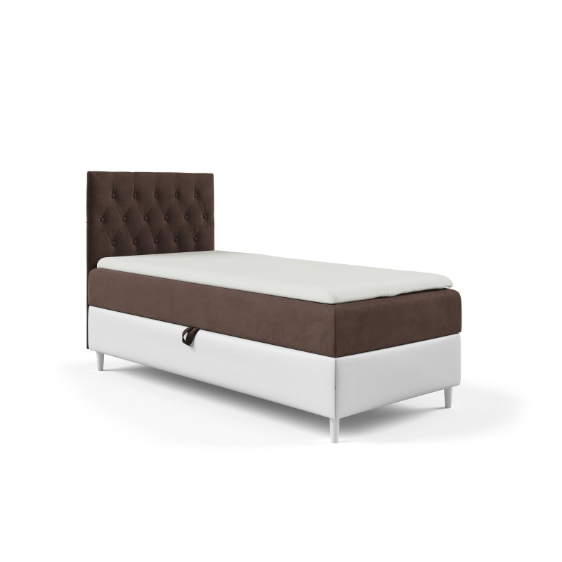 Cama Modena I con adornos acolchados: Comodidad y elegancia en uno.