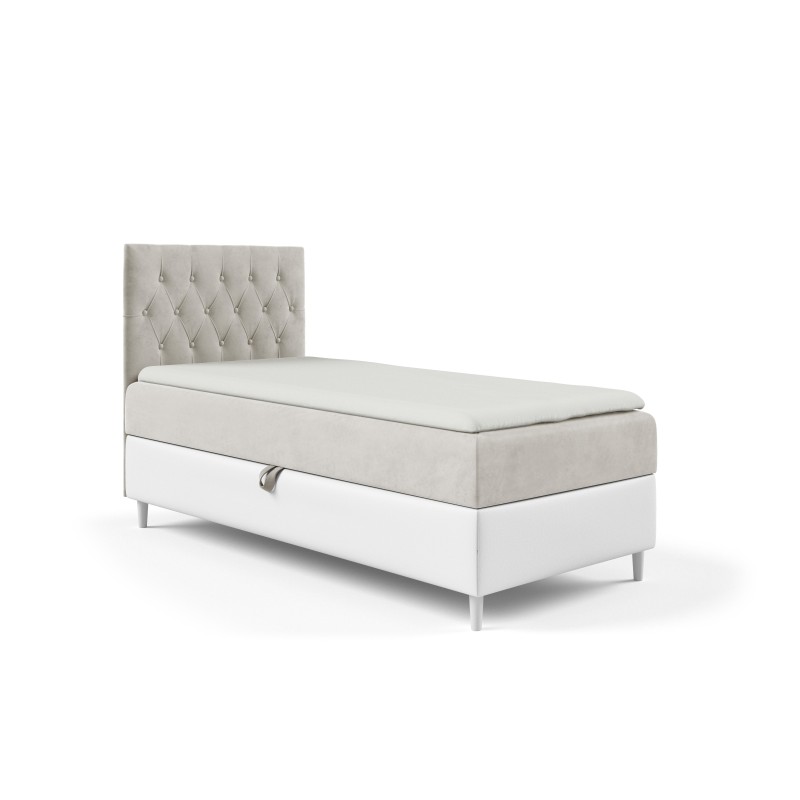 Cama Modena I con adornos acolchados: Comodidad y elegancia en uno.