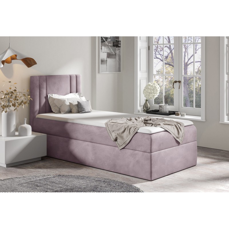 Lineo mini bed with a storage compartment in nan fabric - Comfort and functionality in one!