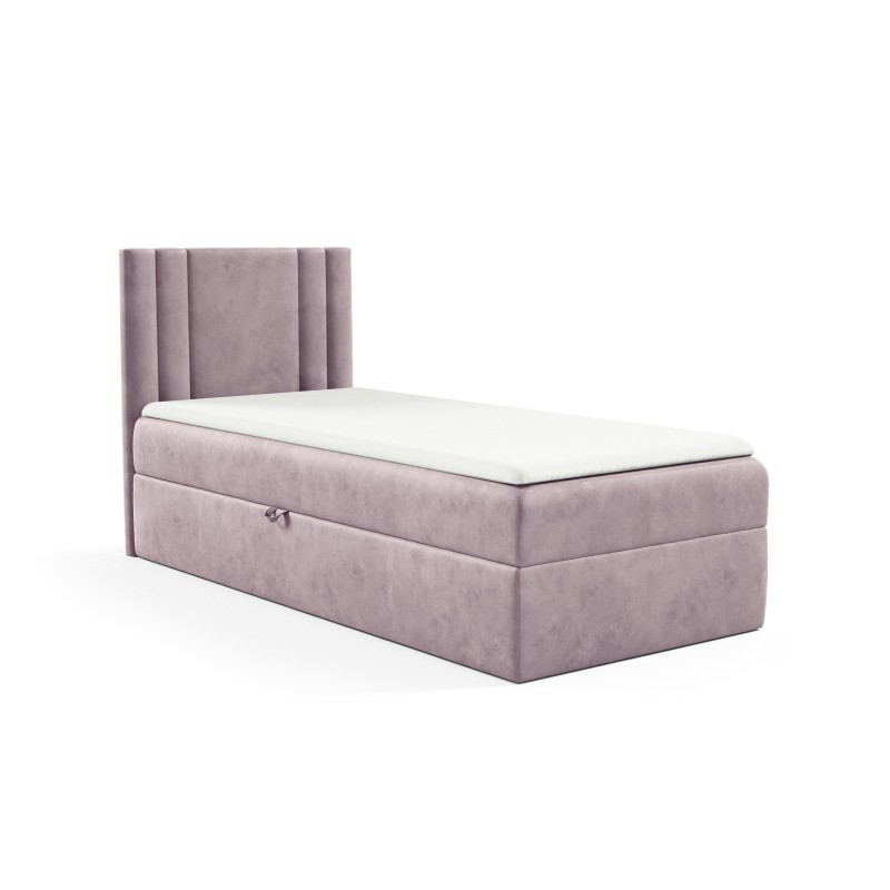 Lineo mini bed with a storage compartment in nan fabric - Comfort and functionality in one!