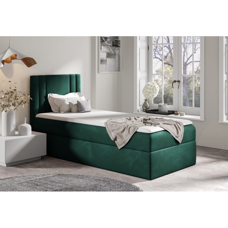 Lineo mini bed with a storage compartment in nan fabric - Comfort and functionality in one!