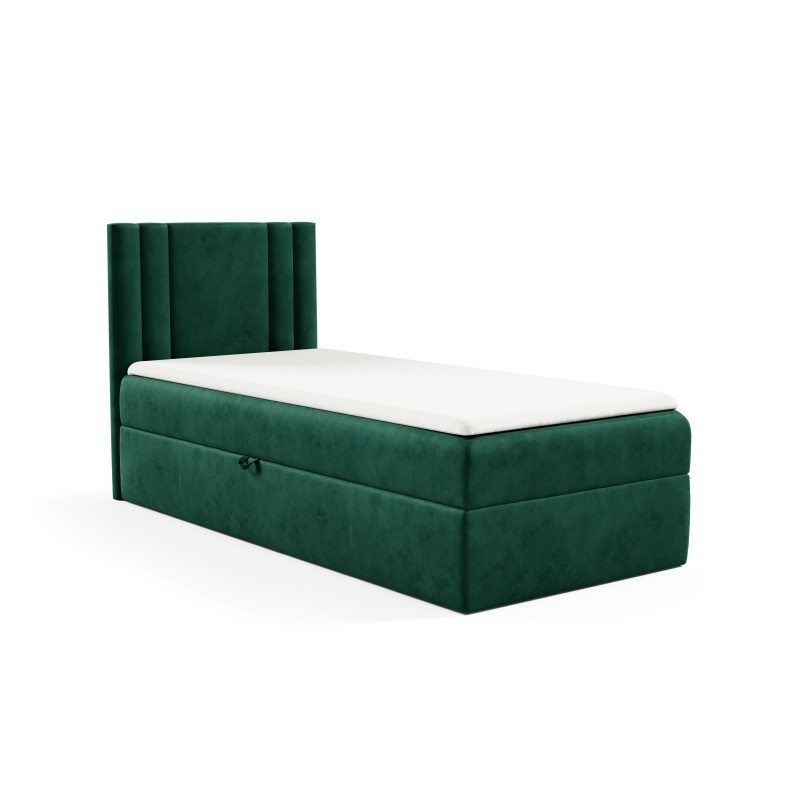 Lineo mini bed with a storage compartment in nan fabric - Comfort and functionality in one!