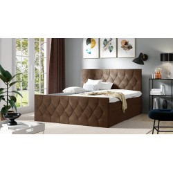 Zoren Lux continental bed with a bedding storage in Alove 20 fabric