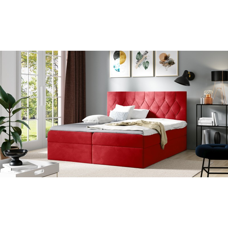 Cama continental Zoren con contenedor para ropa de cama en tejido Alove 34