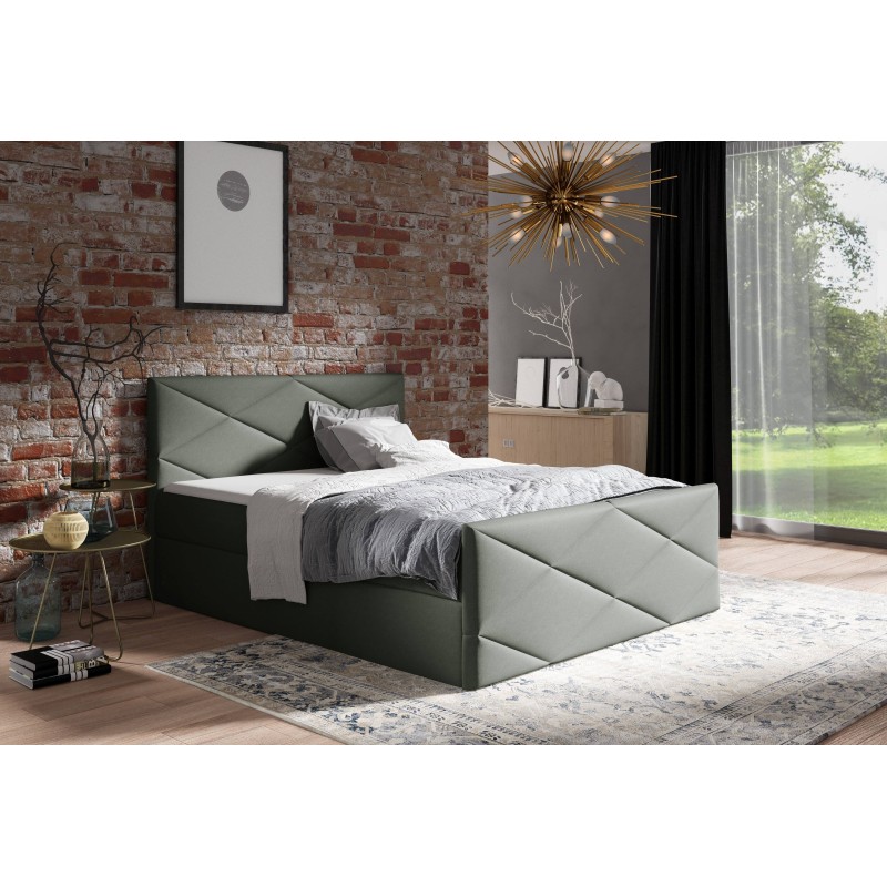 Luvero Lux continental bed with a storage container for bedding, Rico 23 fabric