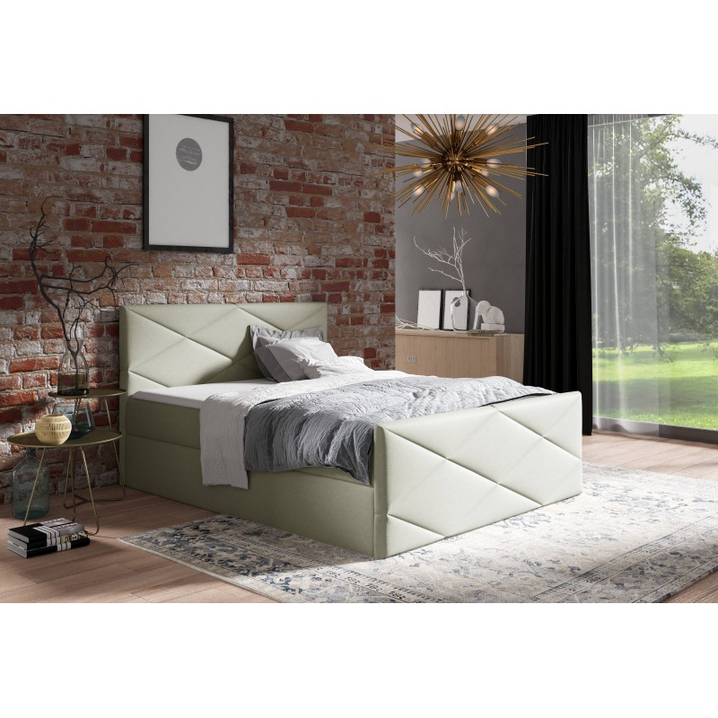 Kontinentalbett Luvero Lux mit Bettkasten Stoff Rico 20