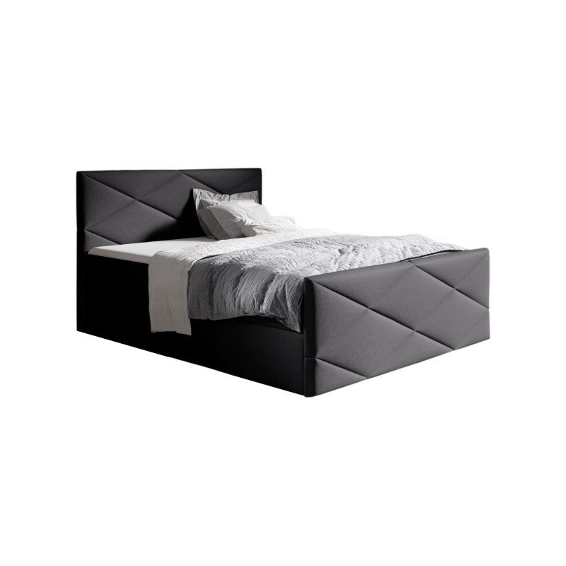 Cama continental Luvero Lux con contenedor para ropa de cama, tela Rico 13