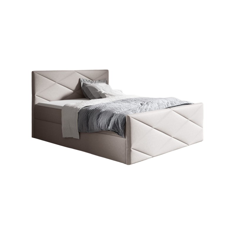 Cama continental Luvero Lux con contenedor para ropa de cama, tela Rico 01