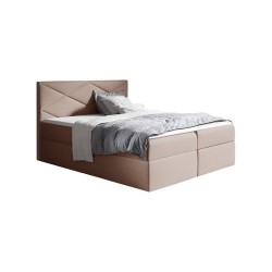 Cama continental Luvero con contenedor para ropa de cama, tela Rico 19