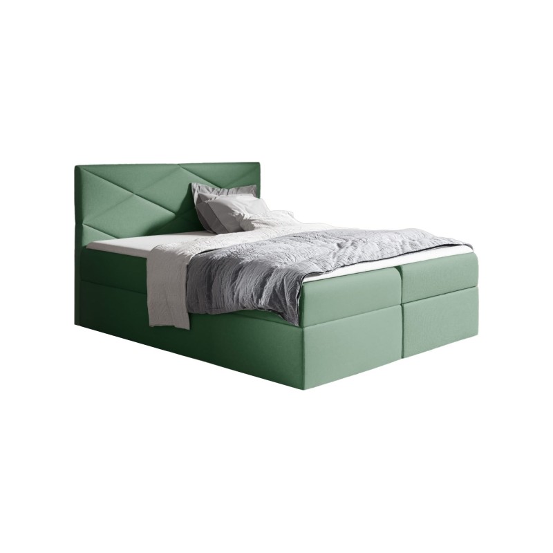 Cama continental Luvero con contenedor para ropa de cama, tela Rico 18.