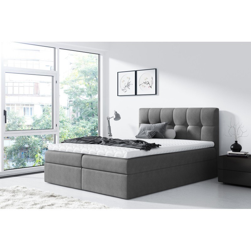 Cama continental Nevalo con contenedor para ropa de cama tela Soro 93