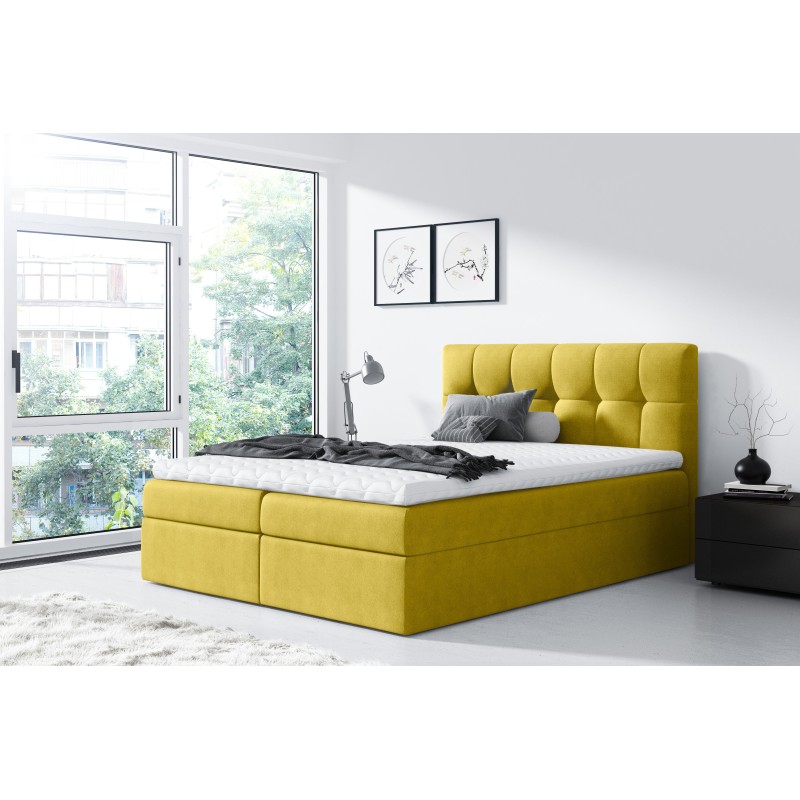 Continental bed Nevalo with bedding storage, fabric Soro 40