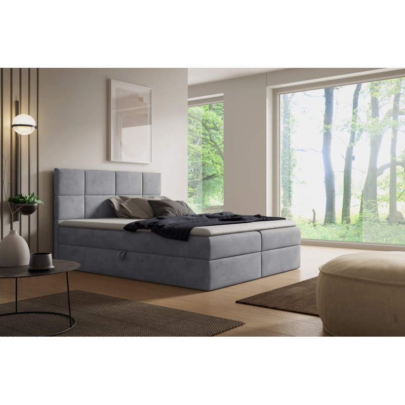 Kontinentales Bett Feron mit Bettkasten, Stoff Fresh 32