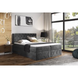 Kontinentalbett Rinovo Lux mit Bettkasten Stoff Kronos 22